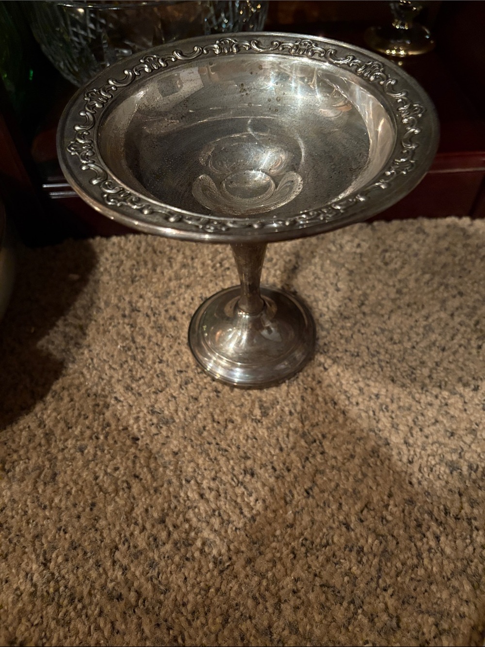 Sterling Silver Weighted Gorham Comport Pedestal   Measures: 6" Height